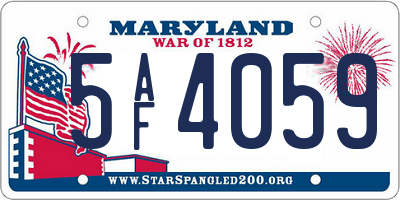 MD license plate 5AF4059