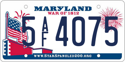 MD license plate 5AF4075