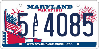 MD license plate 5AF4085