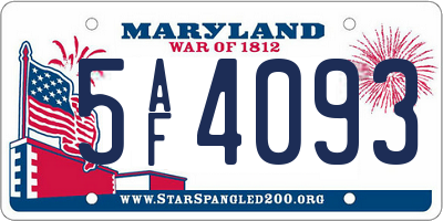 MD license plate 5AF4093