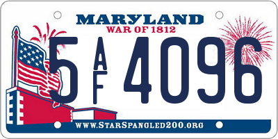 MD license plate 5AF4096