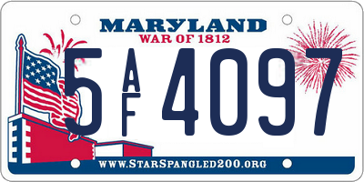 MD license plate 5AF4097