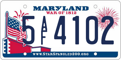 MD license plate 5AF4102