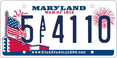MD license plate 5AF4110