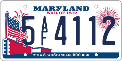 MD license plate 5AF4112