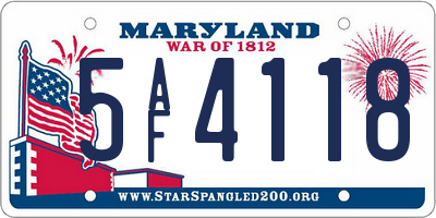 MD license plate 5AF4118