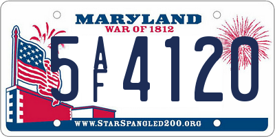 MD license plate 5AF4120