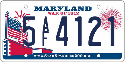 MD license plate 5AF4121