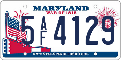 MD license plate 5AF4129