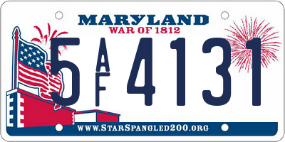 MD license plate 5AF4131