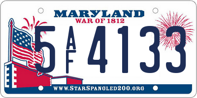 MD license plate 5AF4133