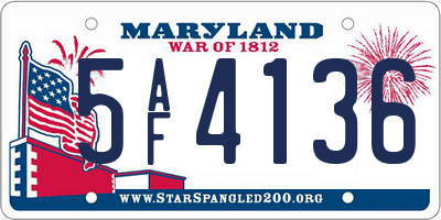 MD license plate 5AF4136