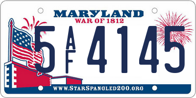 MD license plate 5AF4145