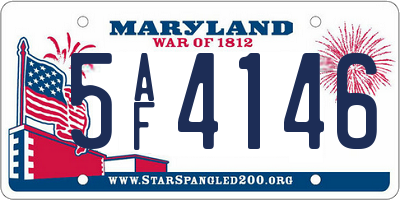 MD license plate 5AF4146