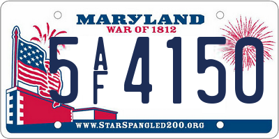MD license plate 5AF4150