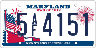 MD license plate 5AF4151