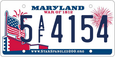 MD license plate 5AF4154