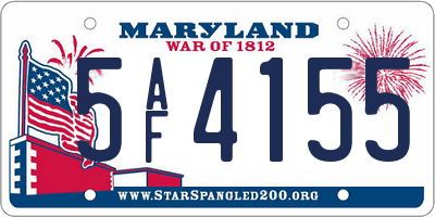 MD license plate 5AF4155
