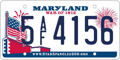MD license plate 5AF4156