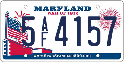 MD license plate 5AF4157