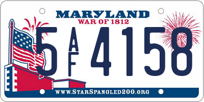 MD license plate 5AF4158