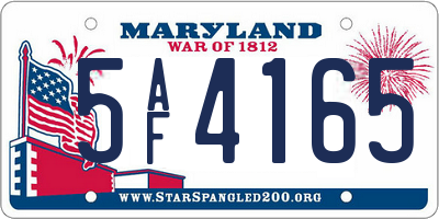 MD license plate 5AF4165