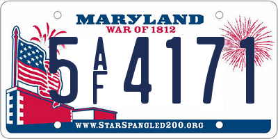 MD license plate 5AF4171