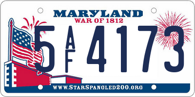 MD license plate 5AF4173