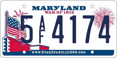 MD license plate 5AF4174