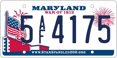 MD license plate 5AF4175