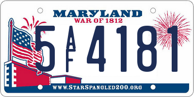 MD license plate 5AF4181