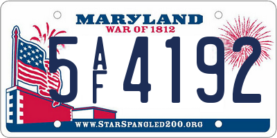MD license plate 5AF4192