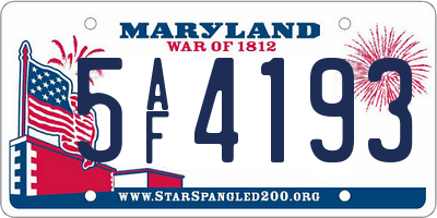 MD license plate 5AF4193