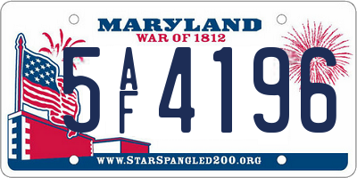 MD license plate 5AF4196