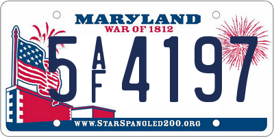 MD license plate 5AF4197