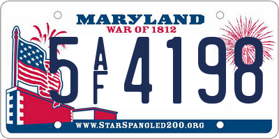 MD license plate 5AF4198