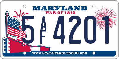 MD license plate 5AF4201