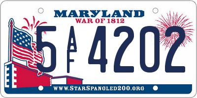 MD license plate 5AF4202