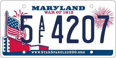 MD license plate 5AF4207