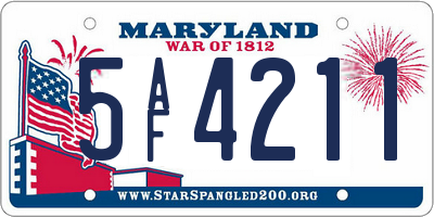 MD license plate 5AF4211
