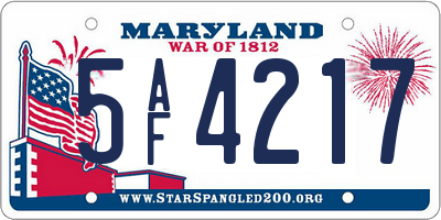 MD license plate 5AF4217