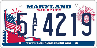 MD license plate 5AF4219