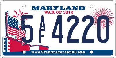 MD license plate 5AF4220