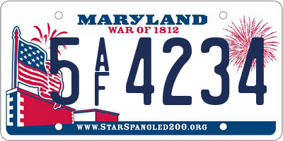 MD license plate 5AF4234