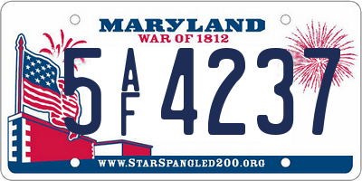 MD license plate 5AF4237