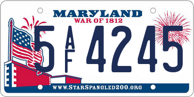 MD license plate 5AF4245