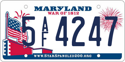 MD license plate 5AF4247