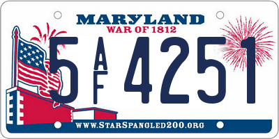 MD license plate 5AF4251