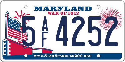 MD license plate 5AF4252