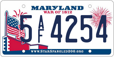 MD license plate 5AF4254